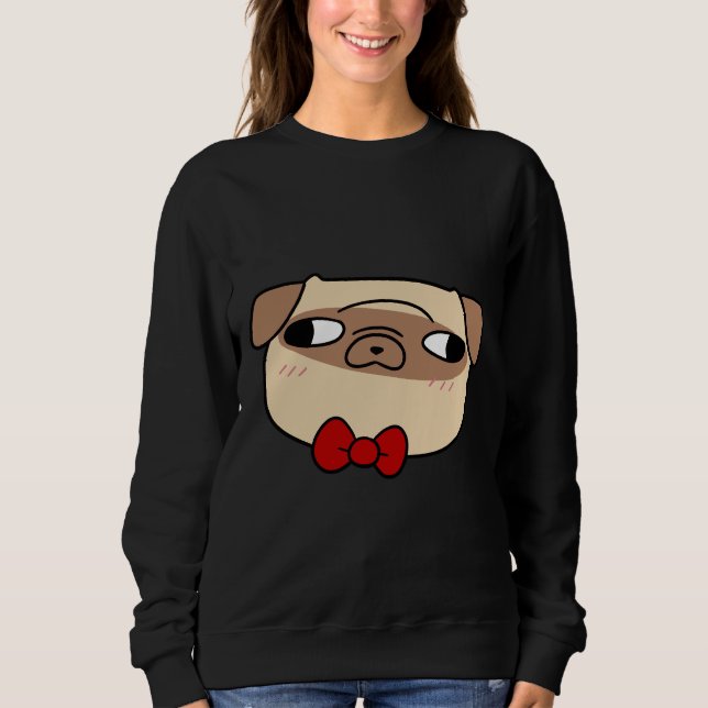 T-Shirt Clássico De arco Tie Pug Face 598 (Frente)