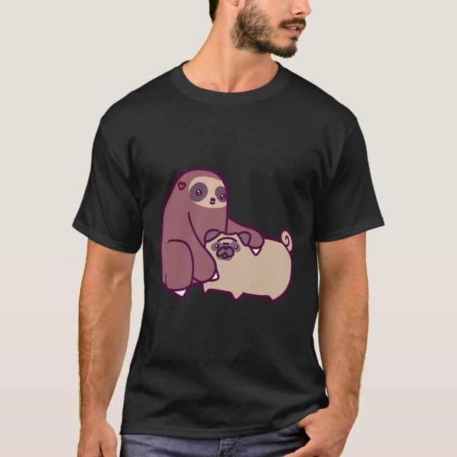 T-Shirt Clássico de Lama e Pug 249 (Frente)