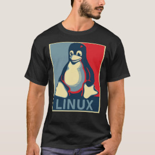 T-Shirt Clássico de poster da tux pinguin Linux