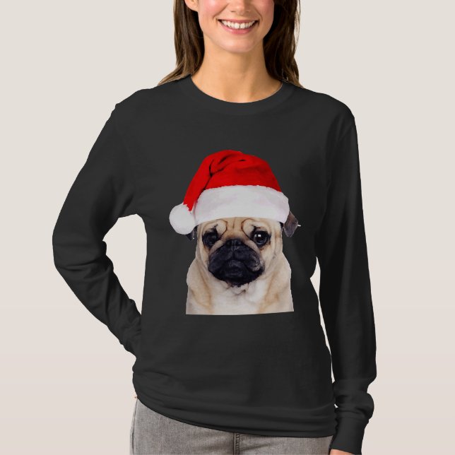 T-Shirt Clássico de PUG CHRISTMAS 971 (Frente)