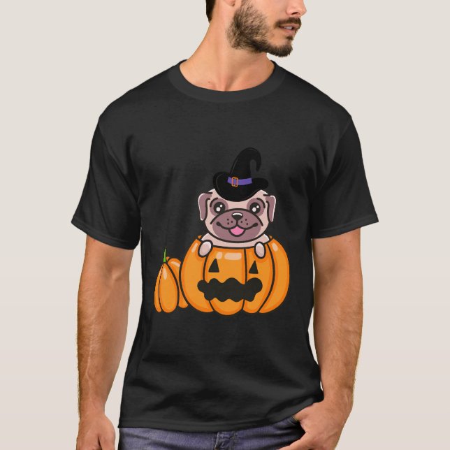 T-Shirt Clássico de Pug Pumpkin 700 (Frente)