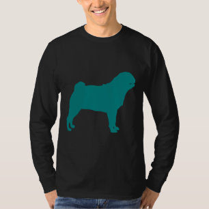 T-Shirt Clássico de Pug Teal 708