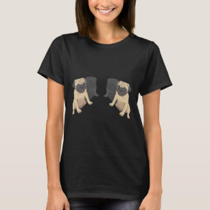 T-Shirt Clássico de Pugs Pretos e Fawn 160