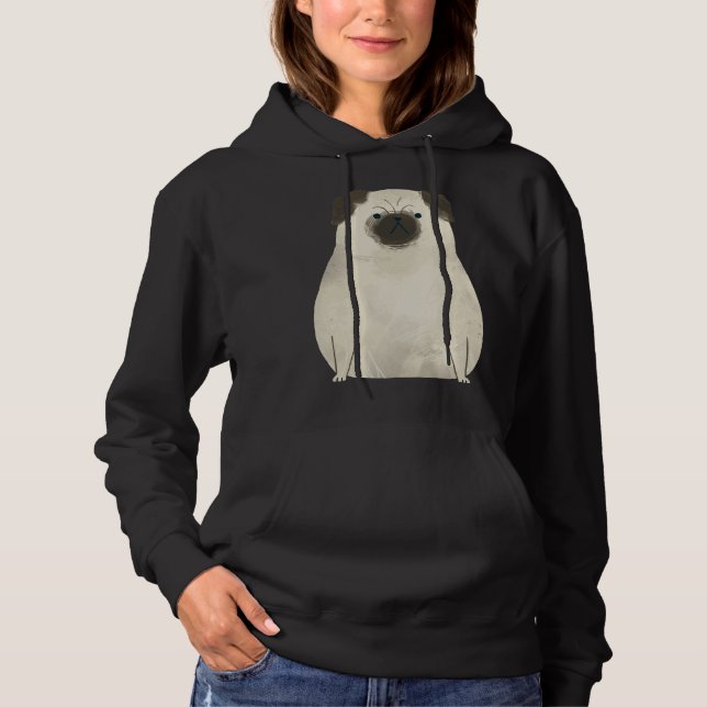 T-Shirt Clássico Design de Pug Cute 866 (Frente)