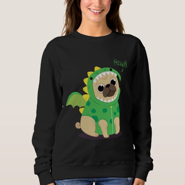 T-Shirt Clássico DESIGN do PUG DRAGON 423 (Frente)