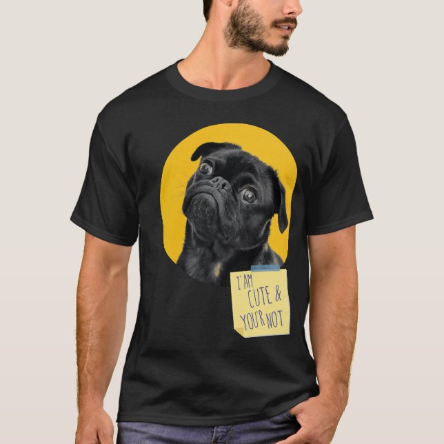 T-Shirt Clássico do Cãozinho Engraçado 207 (Frente)