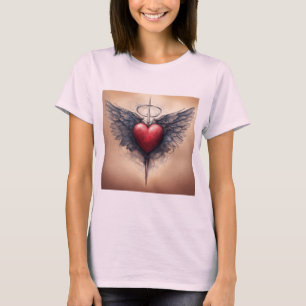 T-Shirt Clássico Do Coração Cupido Inspirado Pela