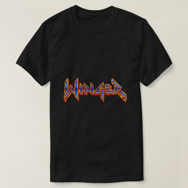 T-Shirt Clássico do Logotipo de Banda Winger (Frente do Design)