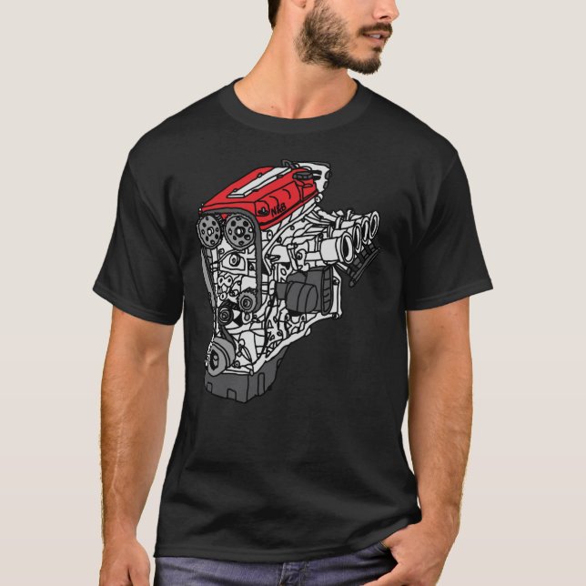 T-Shirt Clássico do Motor Honda S2000 F20C (Frente)