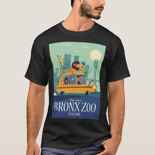 T-Shirt Clássico do poster de Zoológico Bronx (Frente)