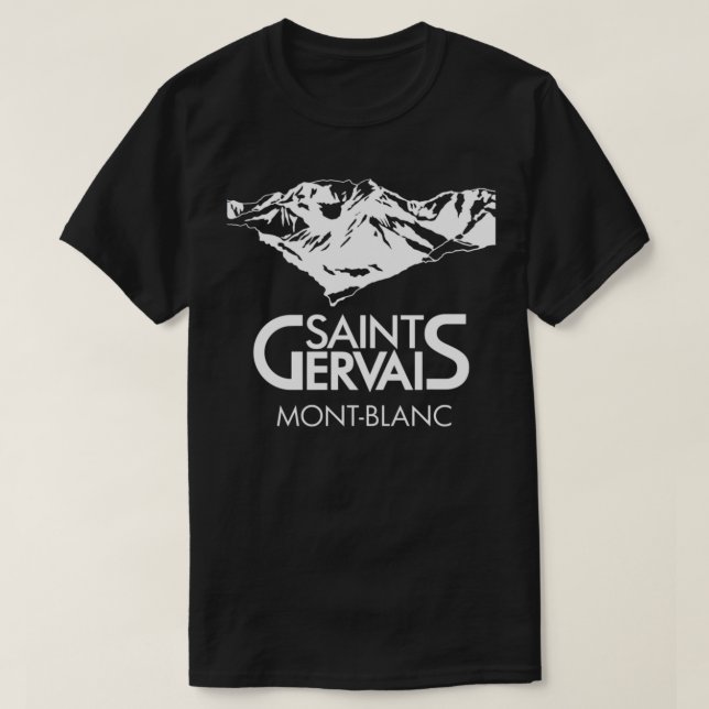 T-Shirt Clássico do santo Gervais Mont Blanc (Frente do Design)