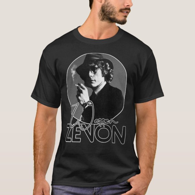 T-Shirt Clássico do tributo a preto Warren Zevon (Frente)