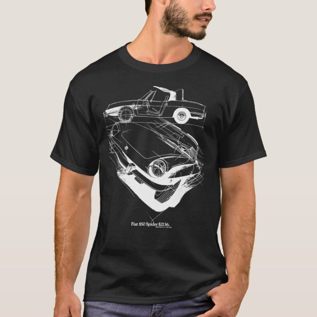 T-Shirt Clássico FIAT 850 SPIDER (Frente)