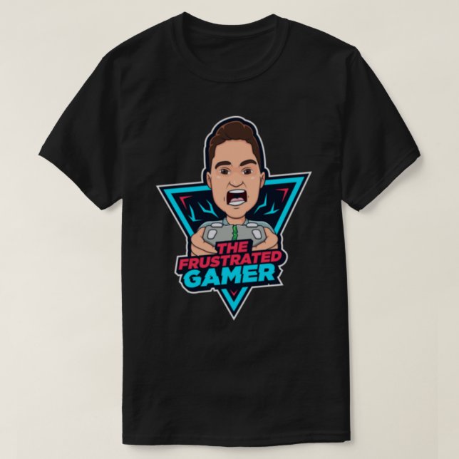 T-Shirt clássico frustrado do jogador.png (Frente do Design)
