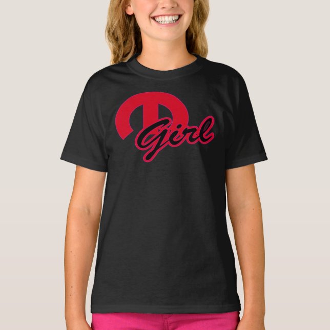 T-Shirt Clássico M GIRL, preto e vermelho (Frente)