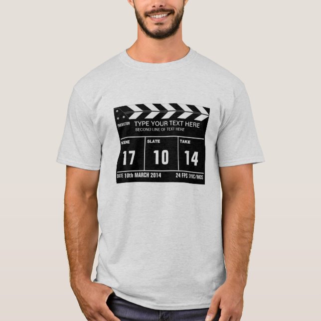 T-shirt Clássico personalizado de Clapperboard (Frente)