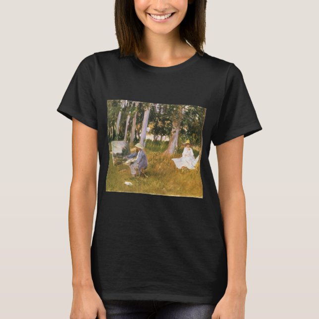 T-shirt Claude Monet Painting, Borda de Madeira por Sargen (Frente)