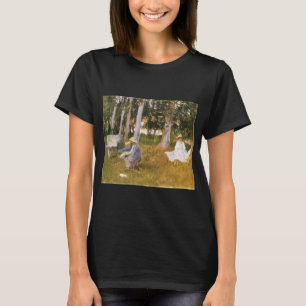 T-shirt Claude Monet Pintando, Beira de um Bosque por Sarg