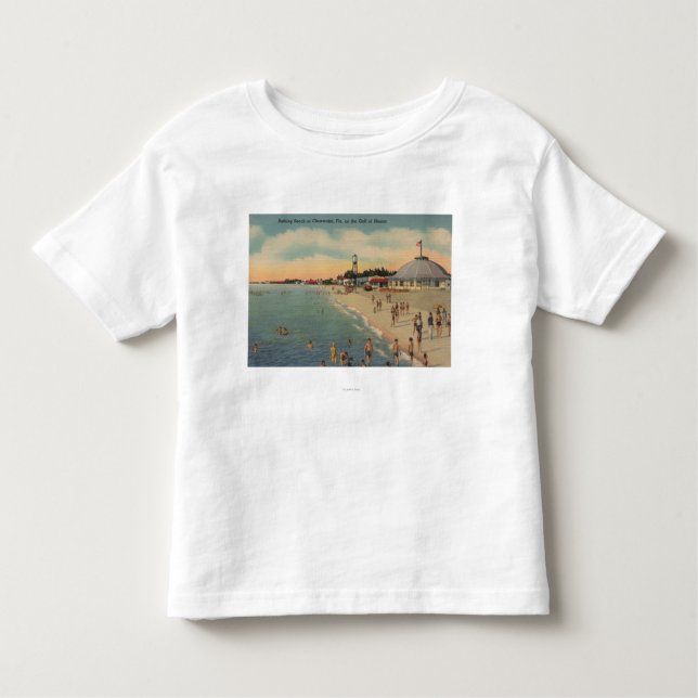 T-shirt Clearwater, FL - nadadores & Sunbathers na praia (Frente)