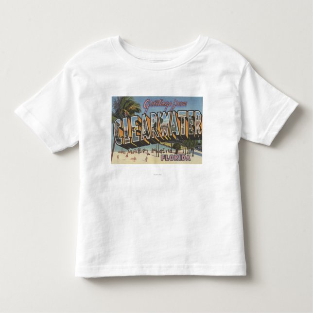 T-shirt Clearwater, Florida - grandes cenas 2 da letra (Frente)