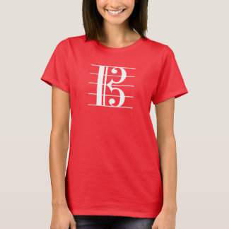 T-shirt Clef Alto Branco sobre Escuro