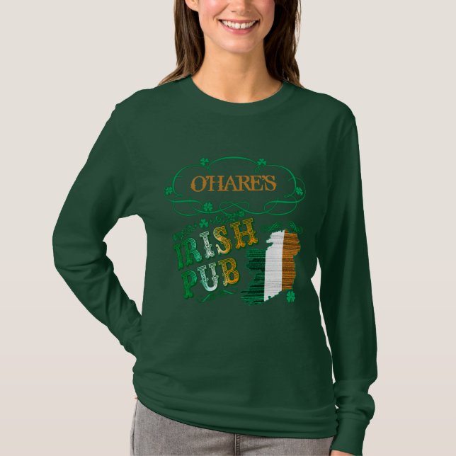 T-shirt CLIENTE: Pub Tee adiciona o nome do seu pub irland (Frente)