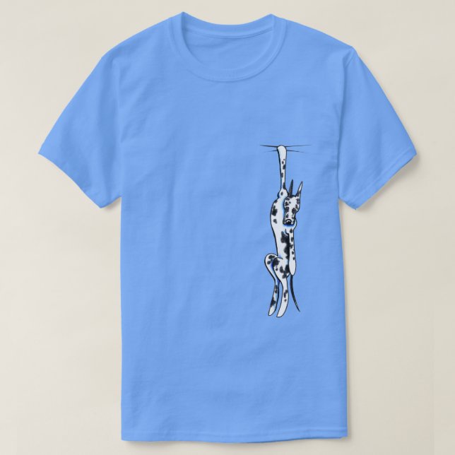 T-shirt Clingy Harlequin Great Dane (Frente do Design)