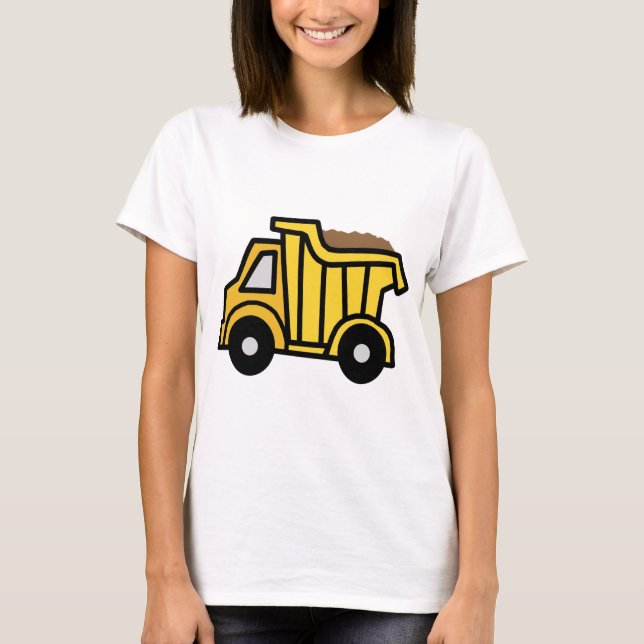 T-shirt Clipart dos desenhos animados com um camião (Frente)