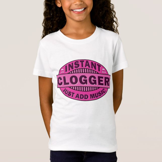 T-shirt Clogger imediato apenas adiciona o rosa da música (Frente)