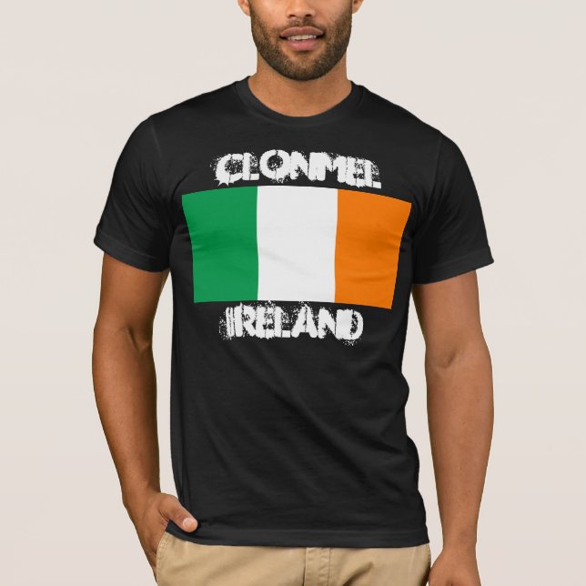 T-shirt Clonmel, Irlanda com pavilhão irlandês (Frente)