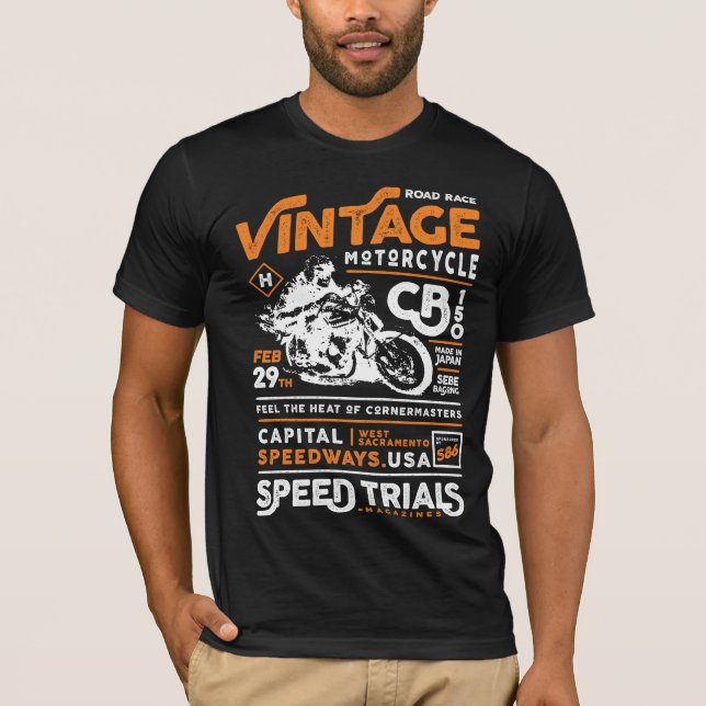 T-shirt Clube da motocicleta do vintage (Frente)