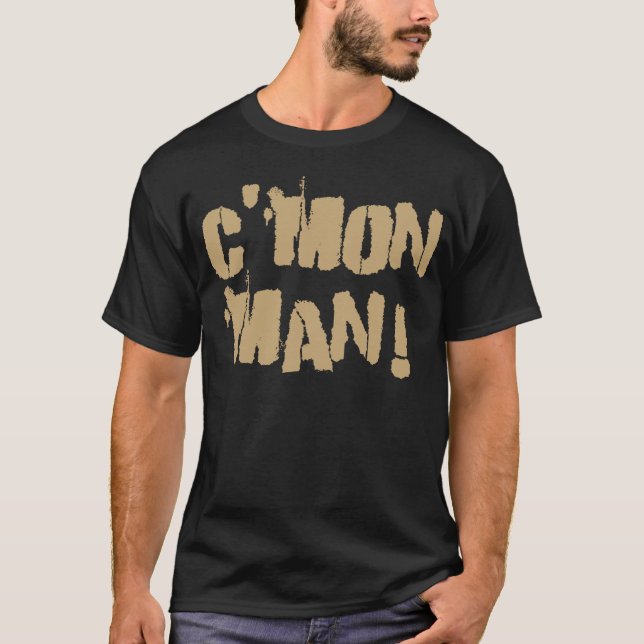 T-shirt C'mon homem! Ouro velho (Frente)