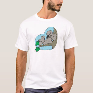 T-shirt coala fofo dormindo no galho da árvore