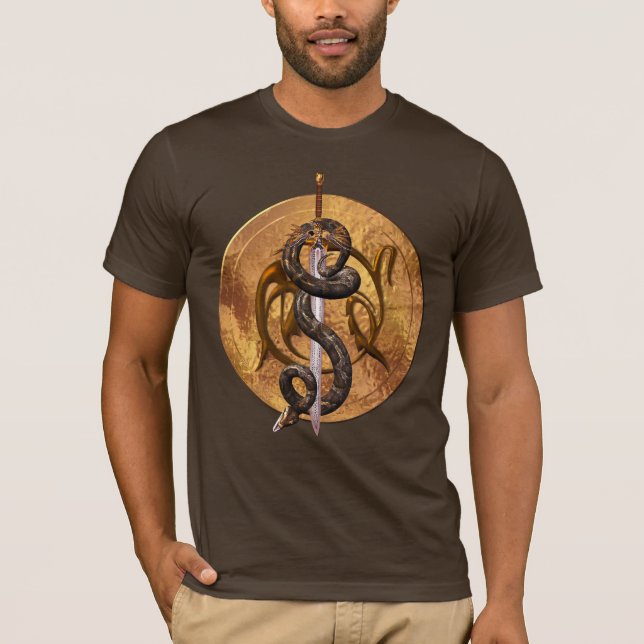 T-shirt Cobra em uma espada (Frente)