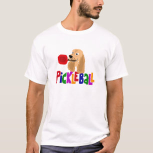 T-shirt Cocker spaniel engraçado com pá de Pickleball