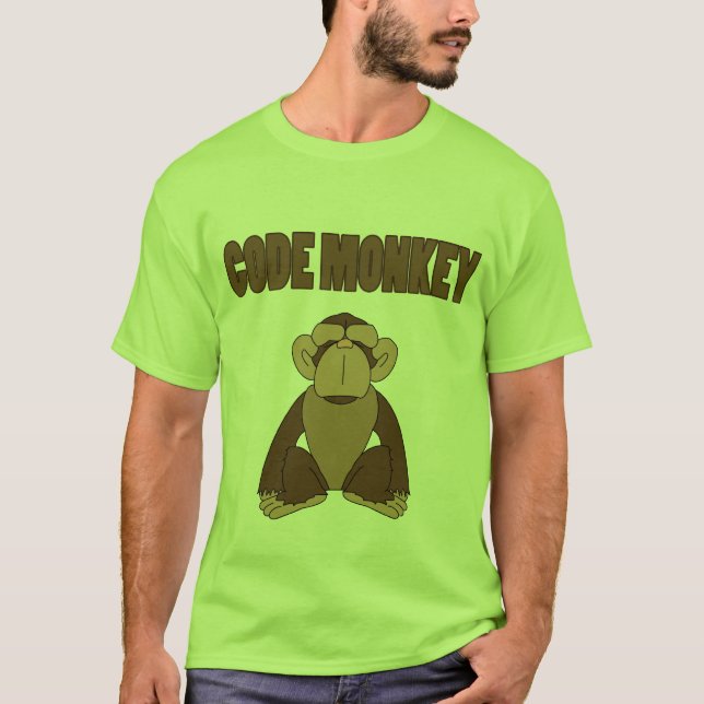 T-shirt Codifique o macaco (Frente)