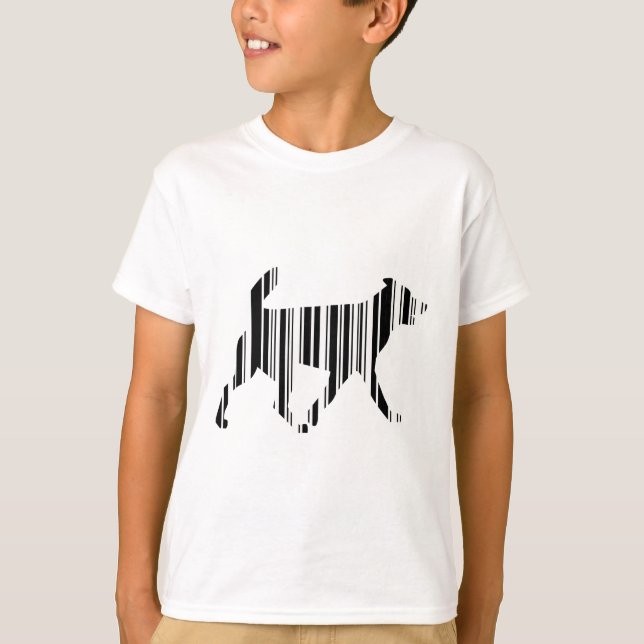 T-shirt CÓDIGO DE BARRAS DE CÃO Design de Padrão de Código (Frente)