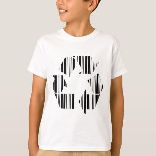 T-shirt CÓDIGO DE BARRAS DE RECICLAGEM Design de Padrão de
