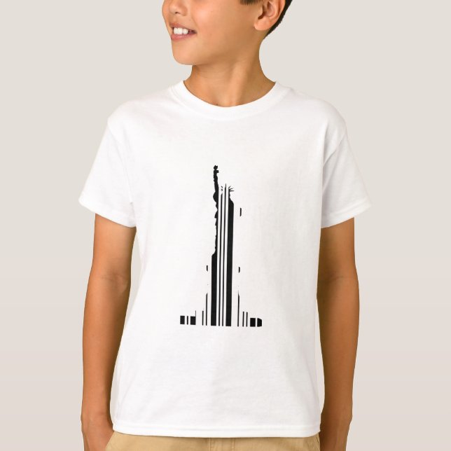 T-shirt CÓDIGO DE BARRAS ESTÁTUA DA LIBERDADE Nova York Có (Frente)