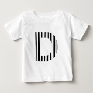 T-shirt CÓDIGO DE BARRAS LETRA D Primeiro Padrão de Código