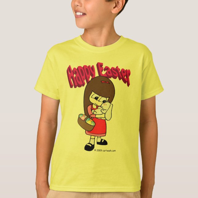 T-shirt Coelhinho da Páscoa e a menina (Frente)