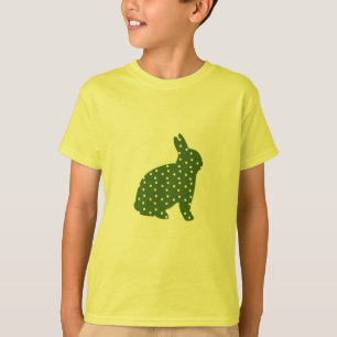 T-shirt Coelhinho de Páscoa bonito verde-oliva com manchas
