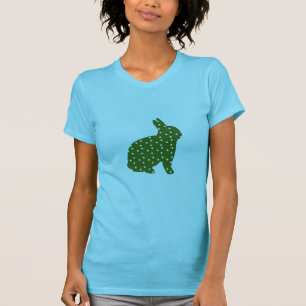T-shirt Coelhinho de Páscoa bonito verde-oliva com manchas