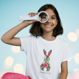 T-Shirt Coelhinho De Páscoa De Meninas Personaliza