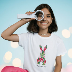 T-Shirt Coelhinho De Páscoa De Meninas Personaliza