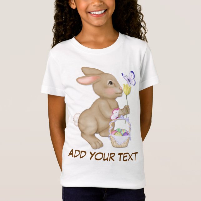 T-shirt Coelhinho de Páscoa e cesta (Frente)