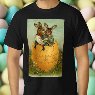 T-shirt Coelhinhos em um Ovo de Ouro, Páscoa Vitoriana Ant