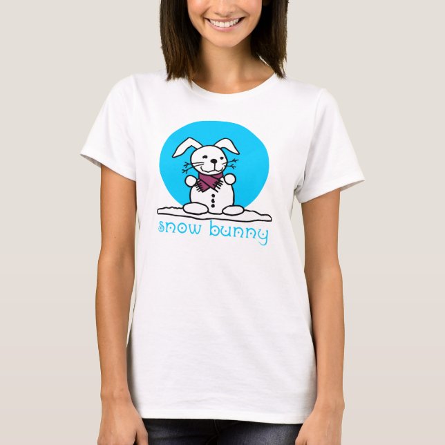 T-shirt Coelho da Neve Snowman Rabbit engraçado (Frente)