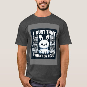T-Shirt Coelho Engraçado Teto Gráfico Coelho Bon