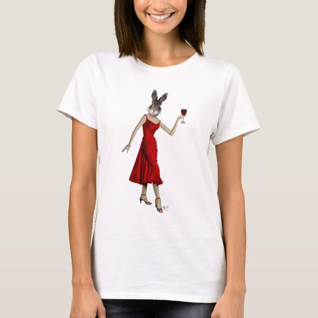 T-shirt Coelho no Vestido Vermelho (Frente)